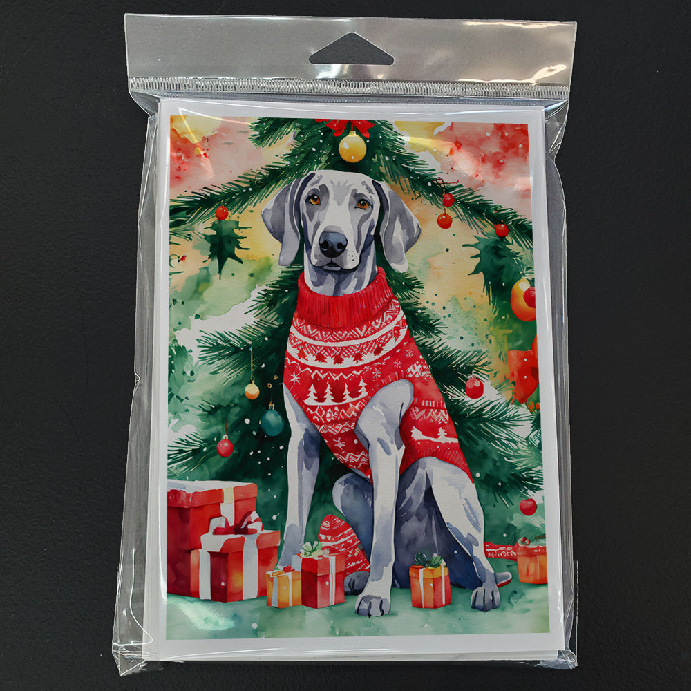 Weimaraner Christmas Greeting Cards Pack of 8