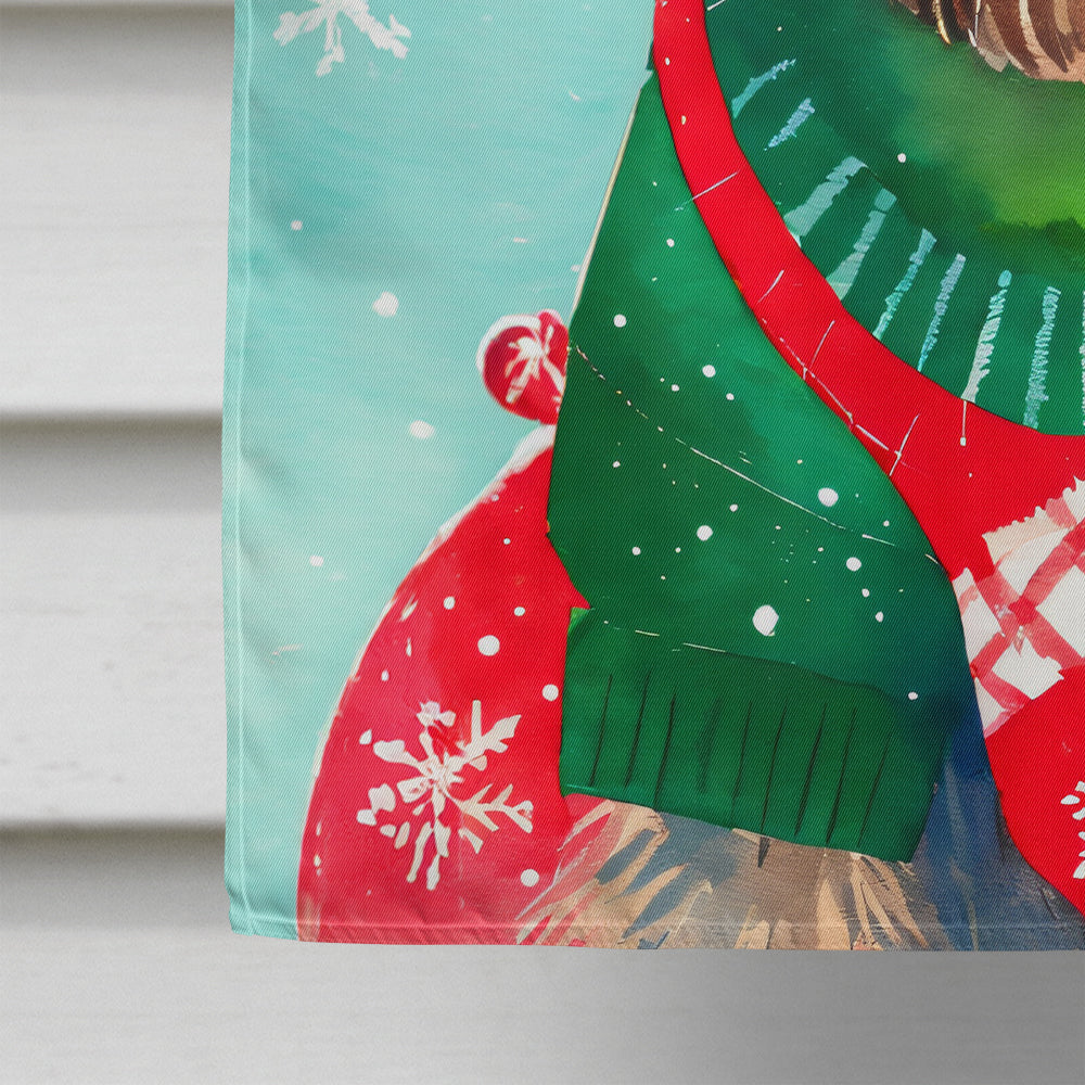 Wirehaired Pointing Griffon Christmas House Flag