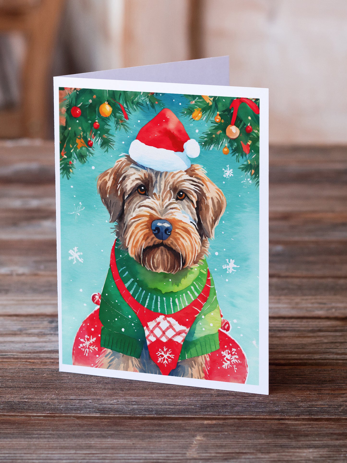 Wirehaired Pointing Griffon Christmas Greeting Cards Pack of 8