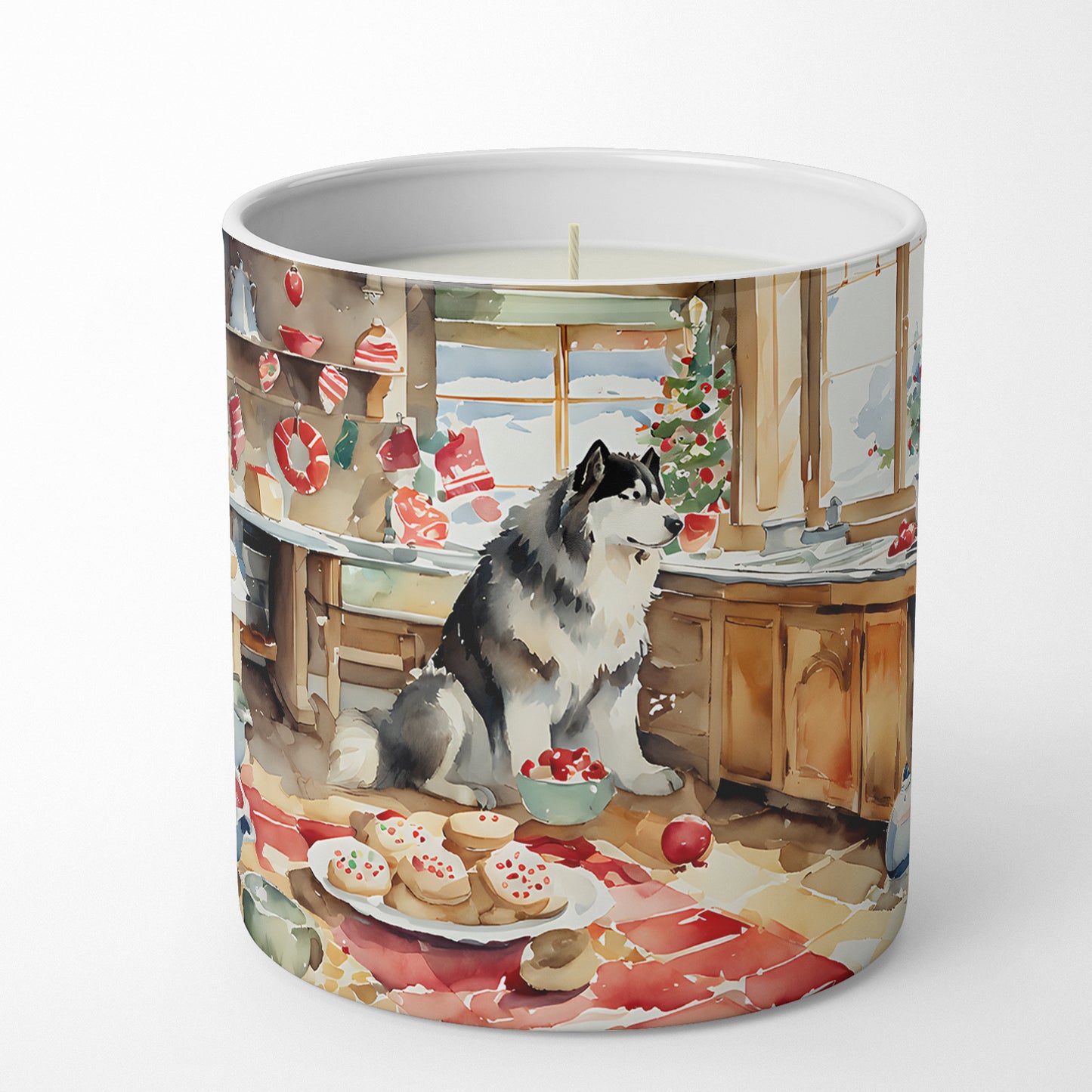 Alaskan Malamute Christmas Cookies Decorative Soy Candle