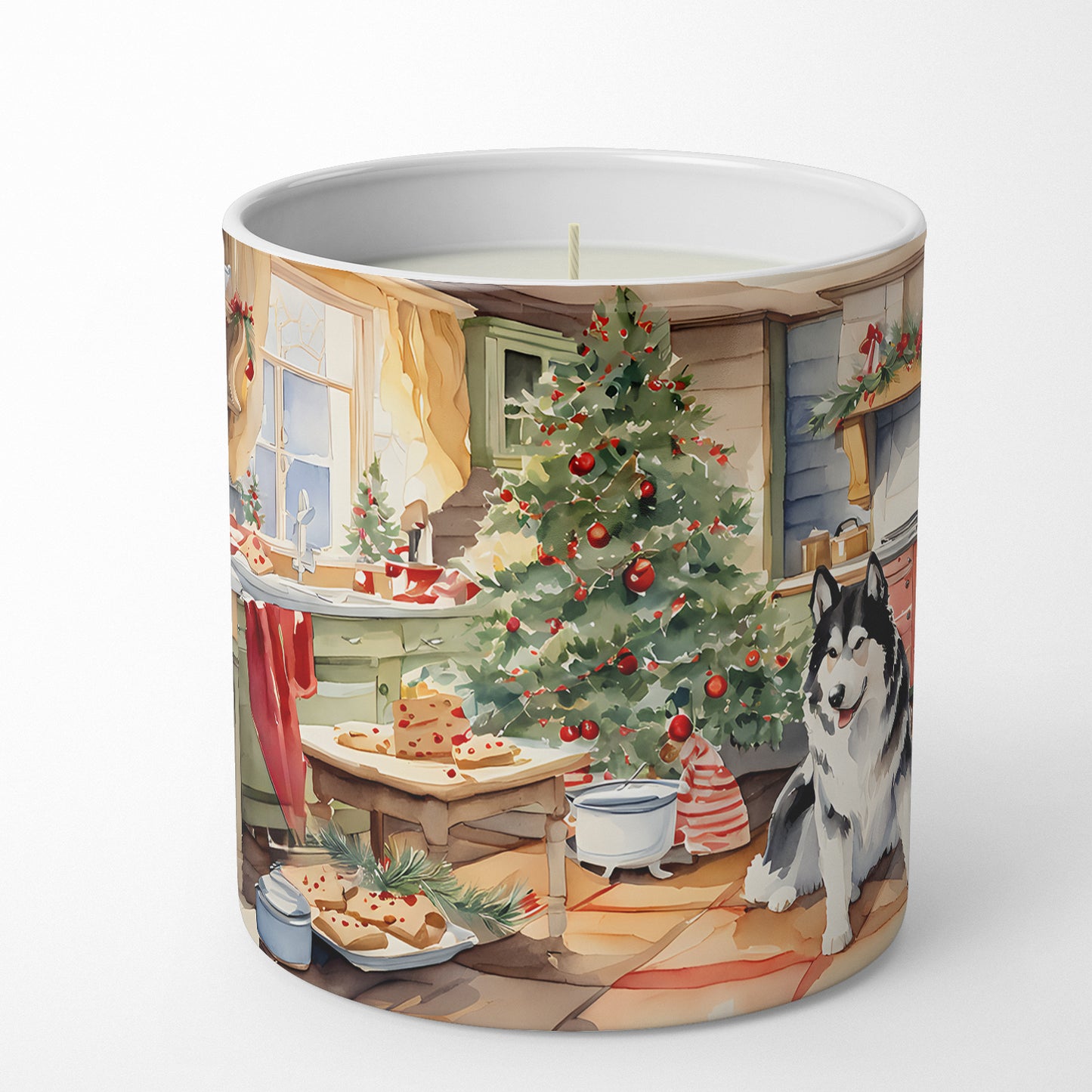 Alaskan Malamute Christmas Cookies Decorative Soy Candle