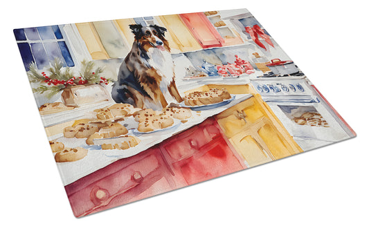 Buy this Australian Shepherd Christmas Cookies Glass Cutting Board