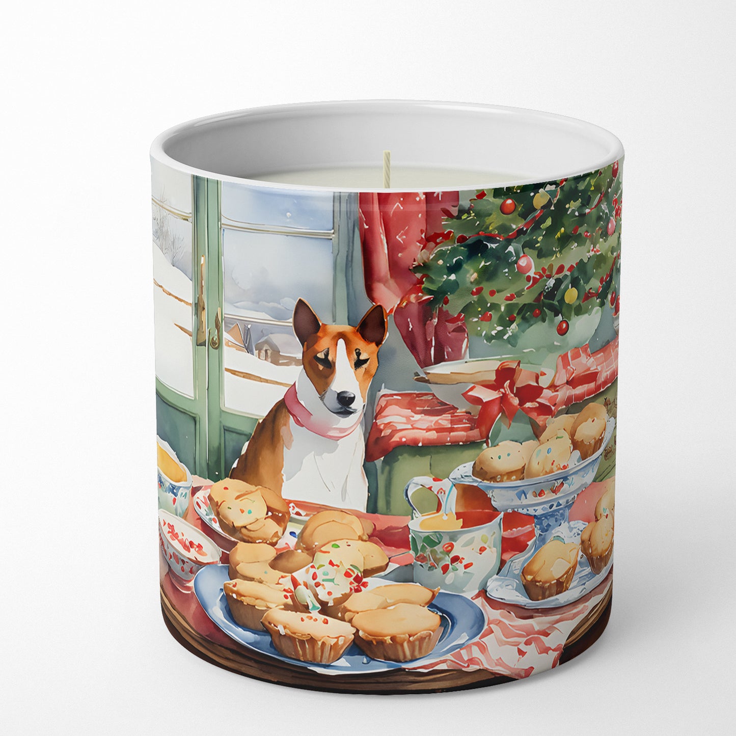 Basenji Christmas Cookies Decorative Soy Candle