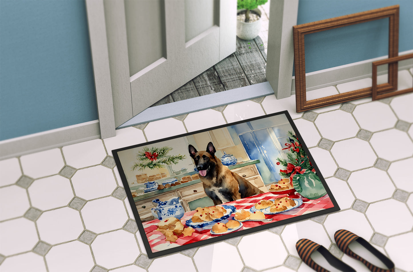 Belgian Malinois Christmas Cookies Doormat