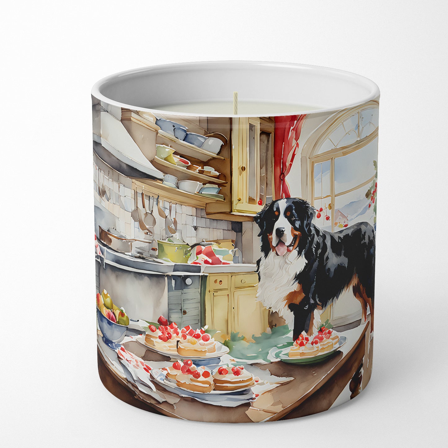 Bernese Mountain Dog Christmas Cookies Decorative Soy Candle
