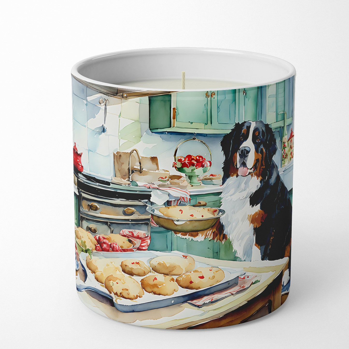 Bernese Mountain Dog Christmas Cookies Decorative Soy Candle