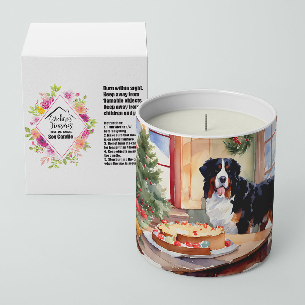Bernese Mountain Dog Christmas Cookies Decorative Soy Candle