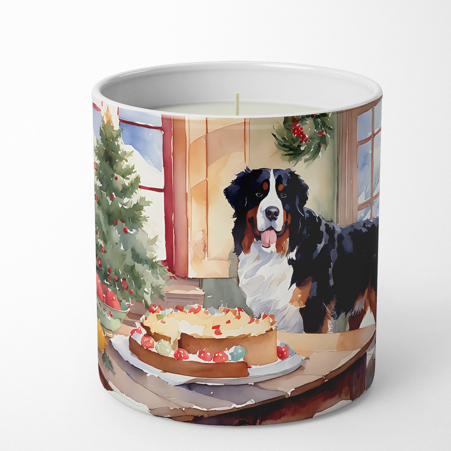 Bernese Mountain Dog Christmas Cookies Decorative Soy Candle