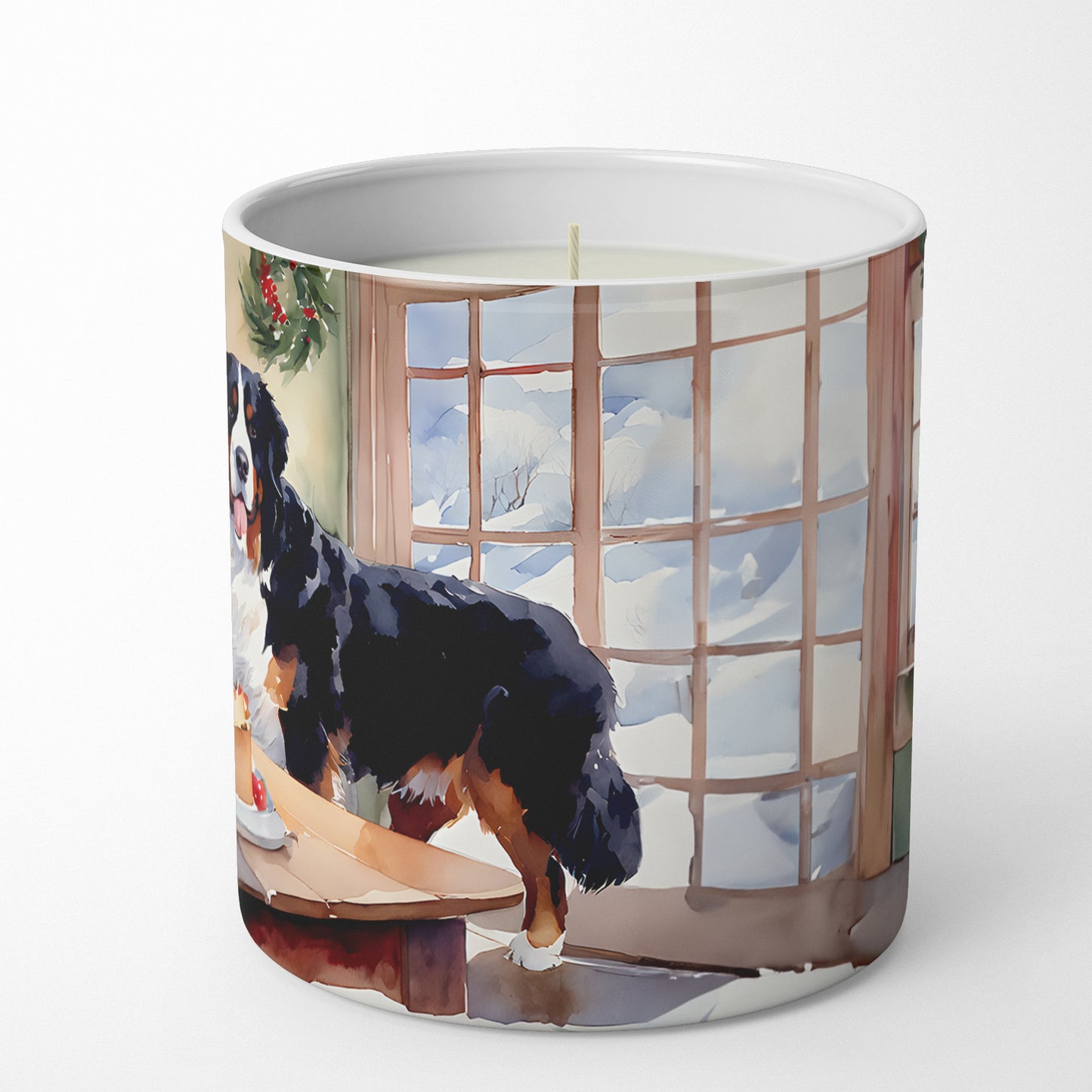 Bernese Mountain Dog Christmas Cookies Decorative Soy Candle