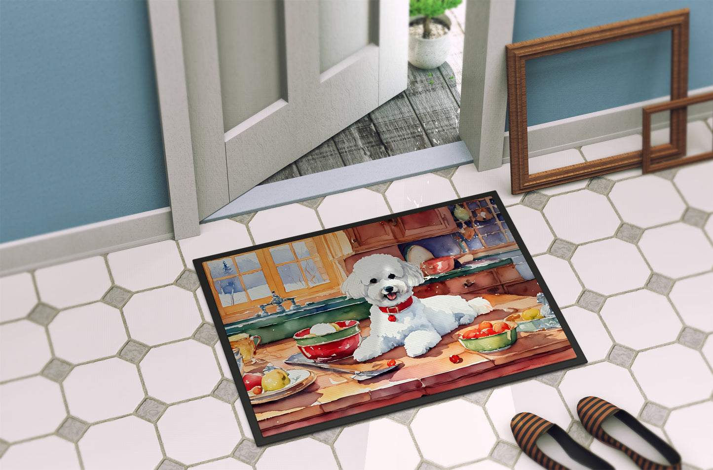 Bichon Frise Christmas Cookies Doormat