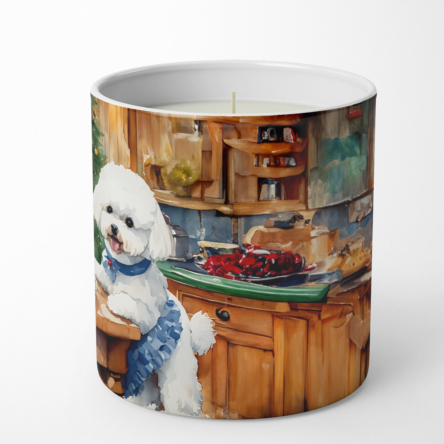 Bichon Frise Christmas Cookies Decorative Soy Candle