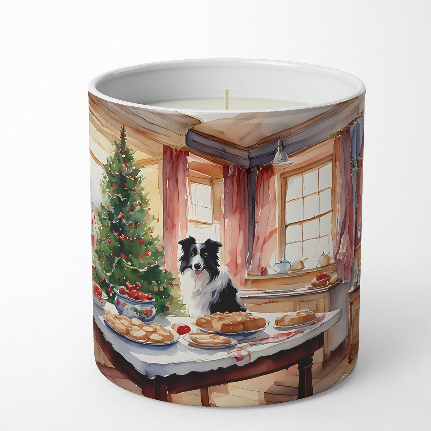 Border Collie Christmas Cookies Decorative Soy Candle