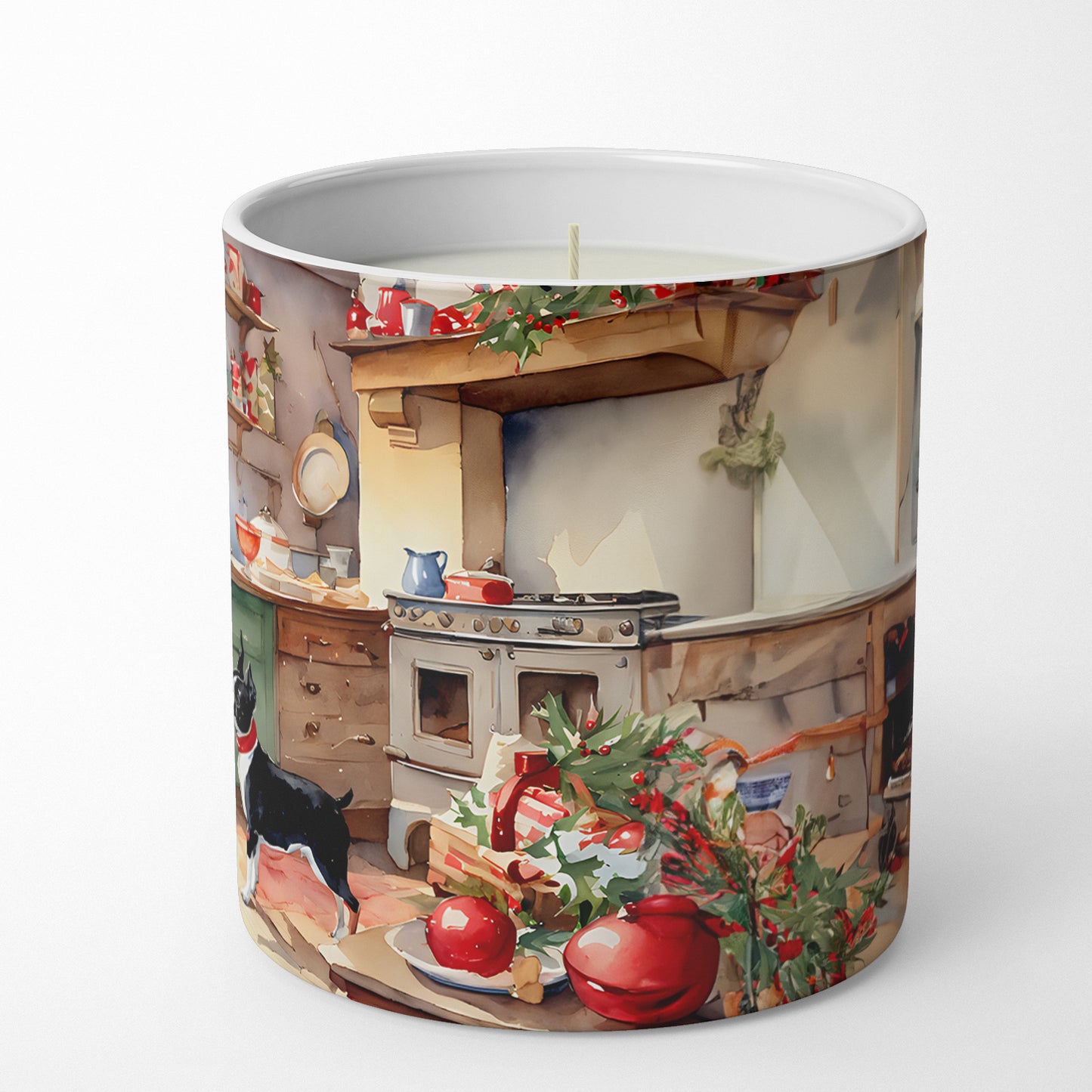 Boston Terrier Christmas Cookies Decorative Soy Candle