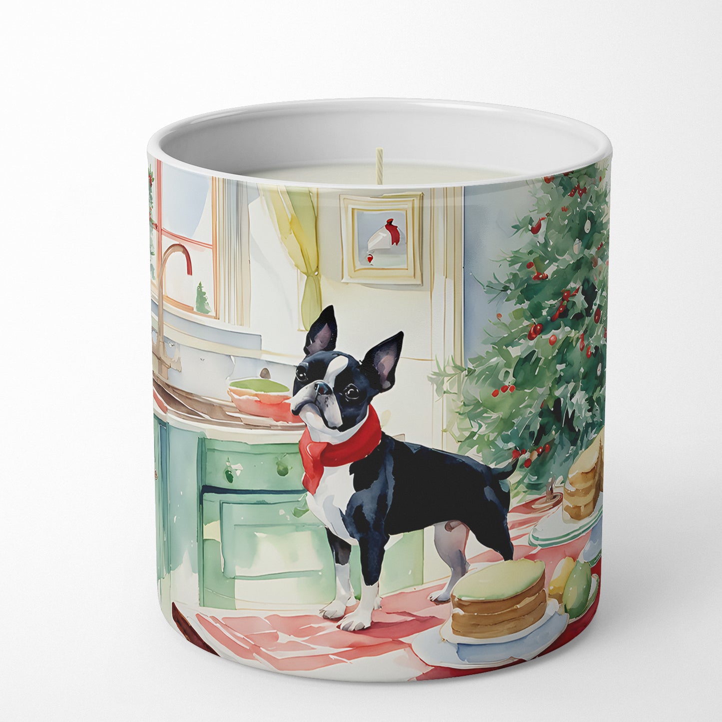 Boston Terrier Christmas Cookies Decorative Soy Candle