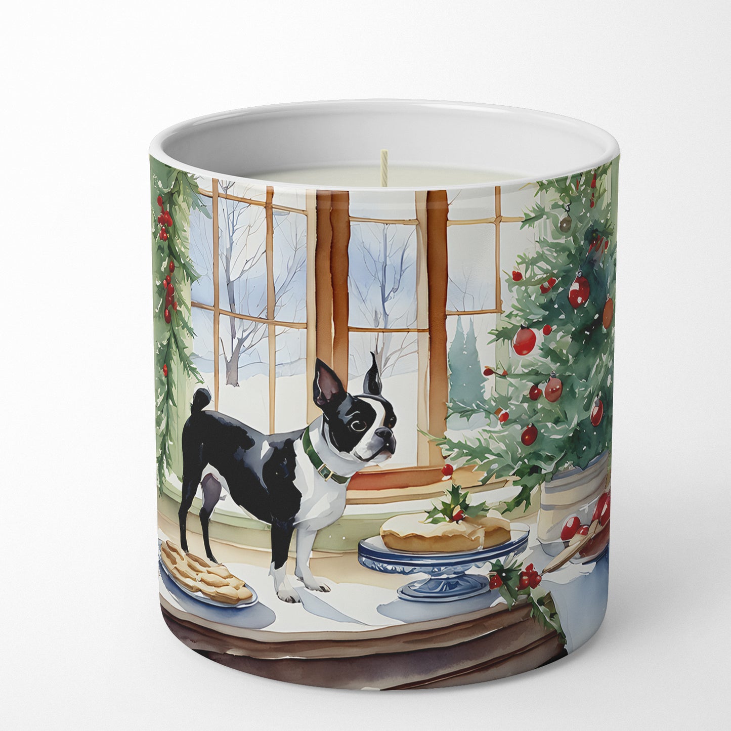Boston Terrier Christmas Cookies Decorative Soy Candle