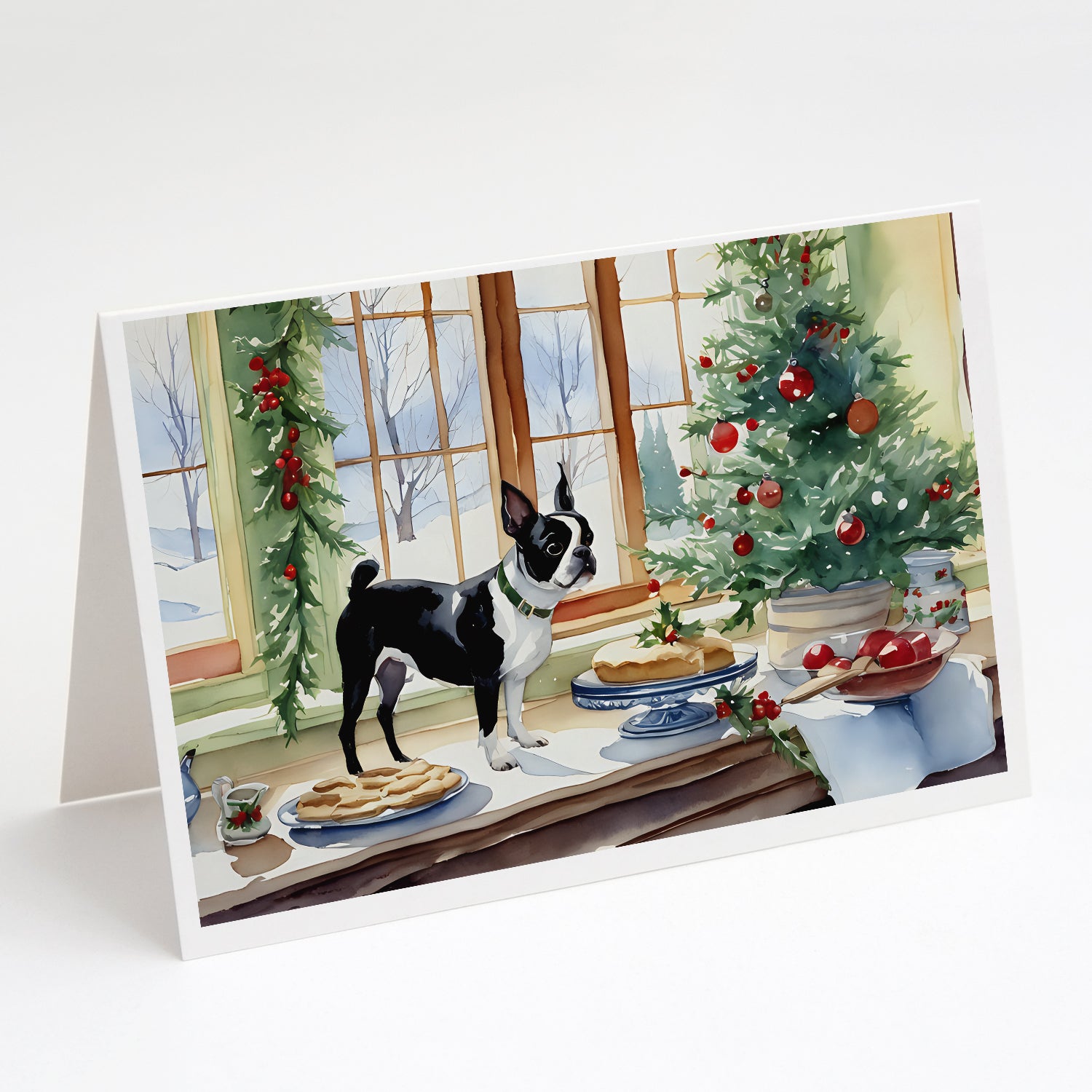 Buy this Boston Terrier Christmas Cookies Greeting Cards Pack of 8