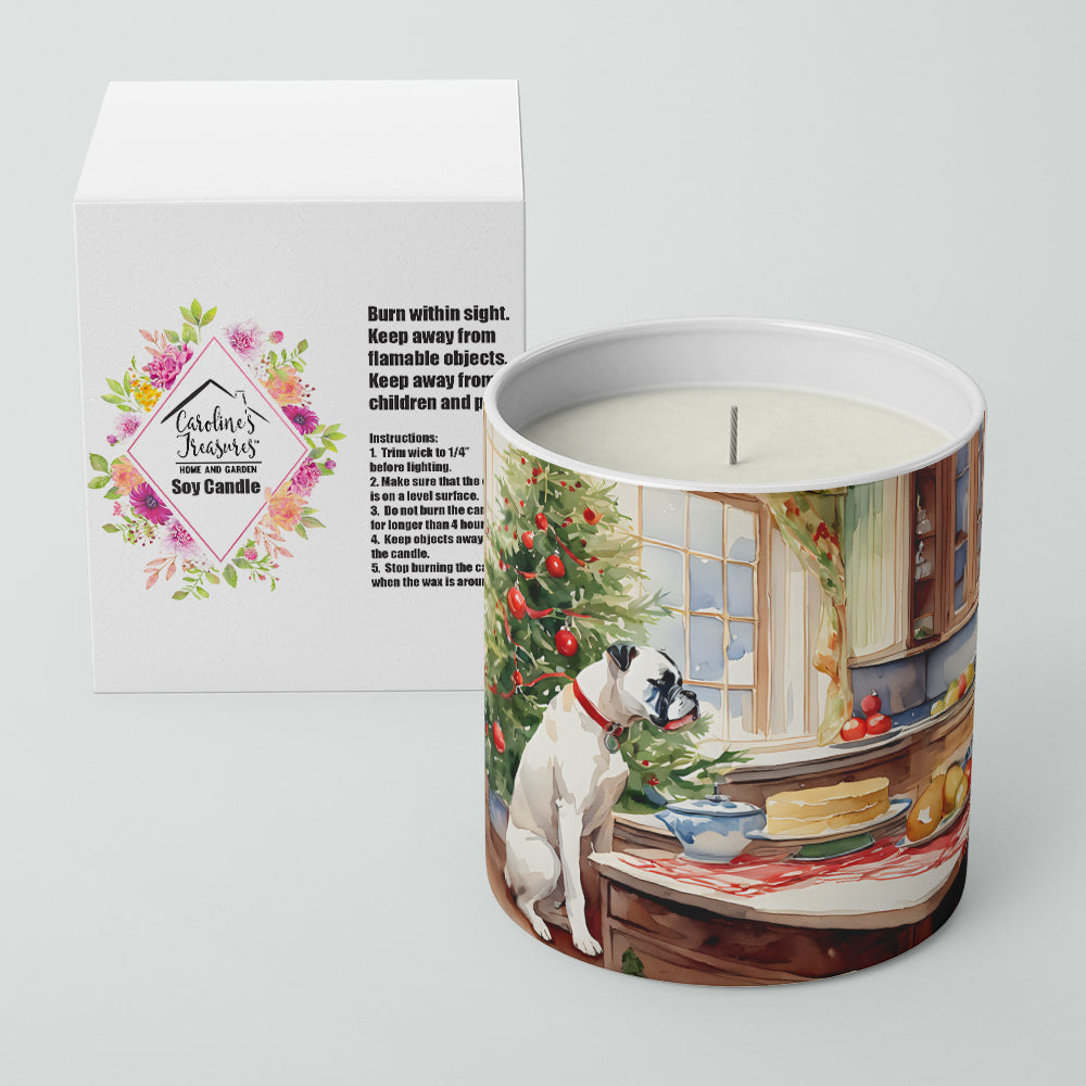 White Boxer Christmas Cookies Decorative Soy Candle