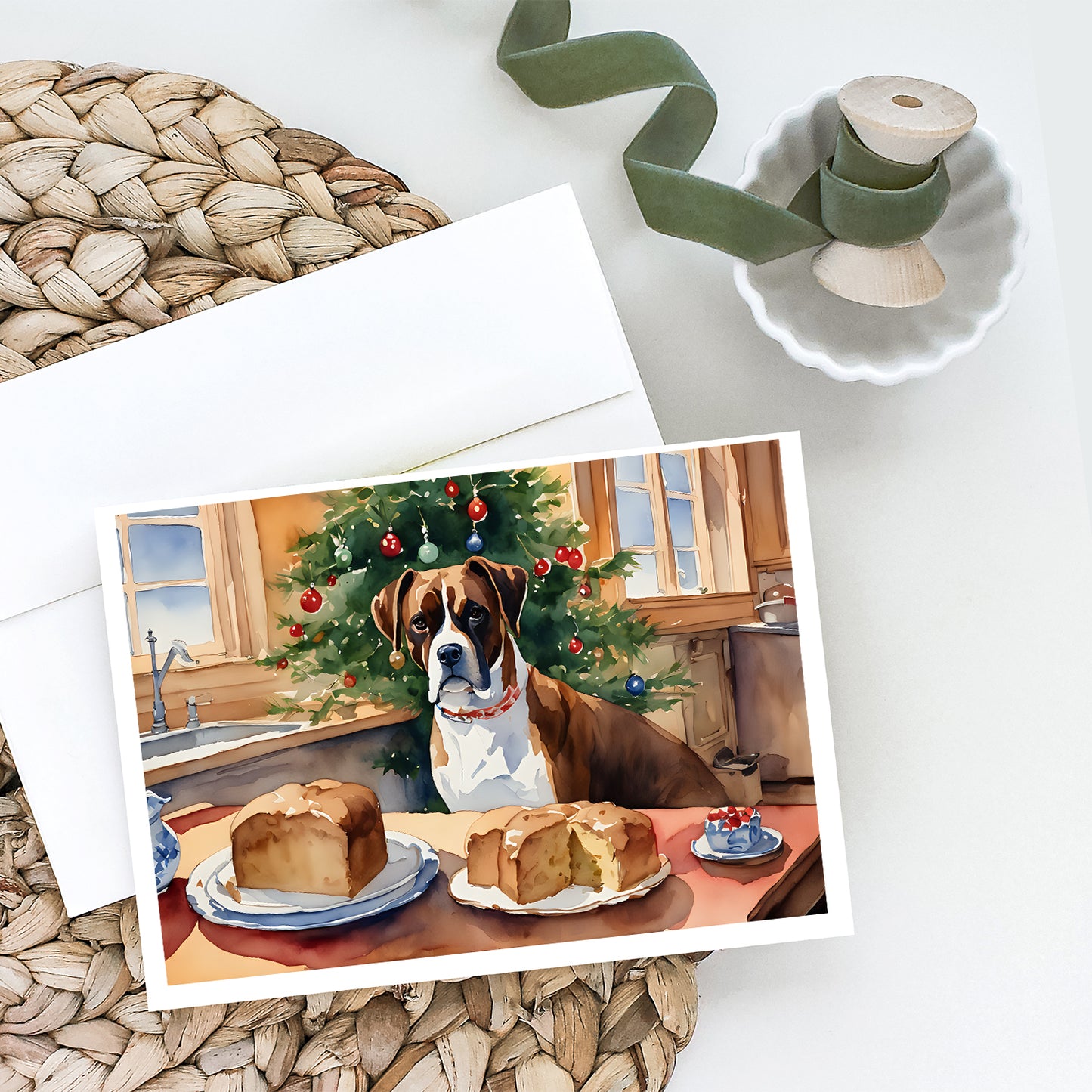 Boxer Christmas Cookies Greeting Cards Pack of 8