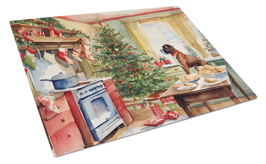 Buy this Boxer Christmas Cookies Glass Cutting Board