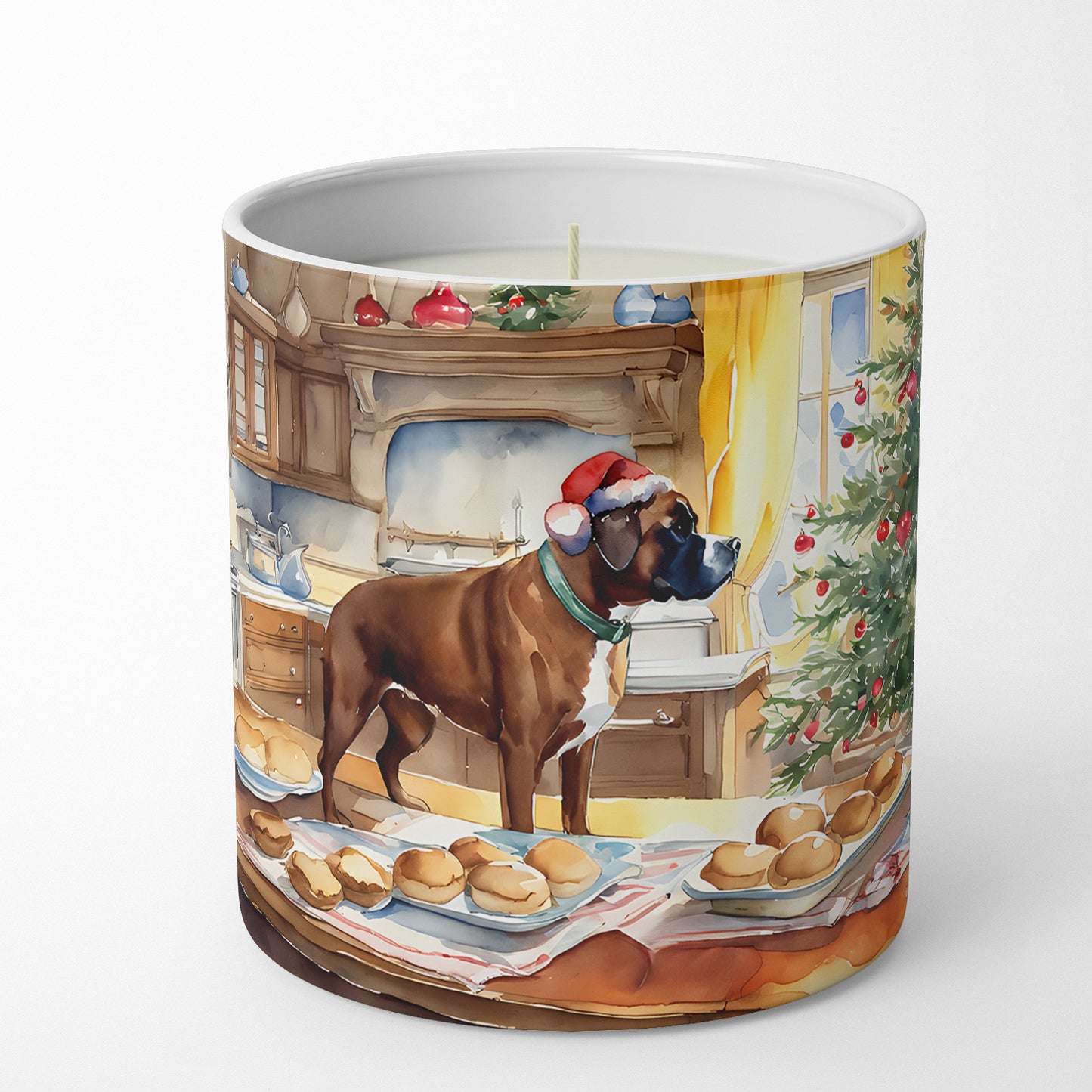 Boxer Christmas Cookies Decorative Soy Candle