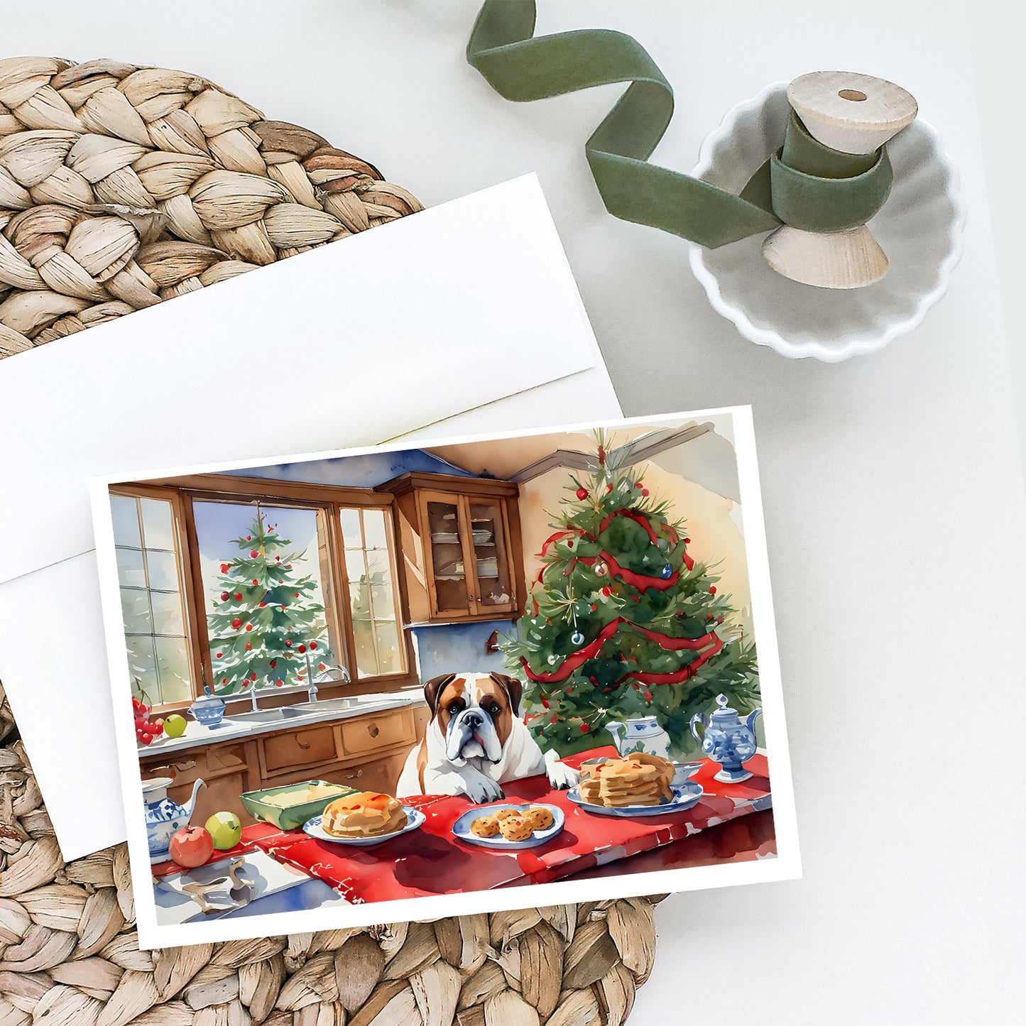 Boxer Christmas Cookies Greeting Cards Pack of 8