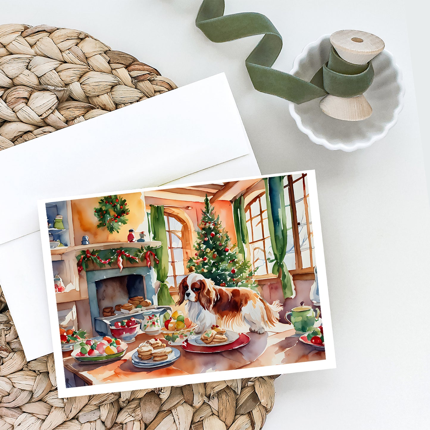 Cavalier Spaniel Christmas Cookies Greeting Cards Pack of 8