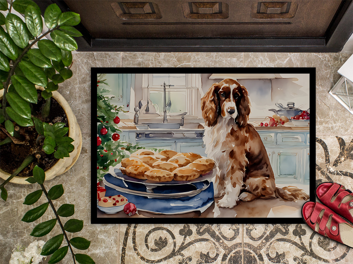 Cocker Spaniel Christmas Cookies Doormat