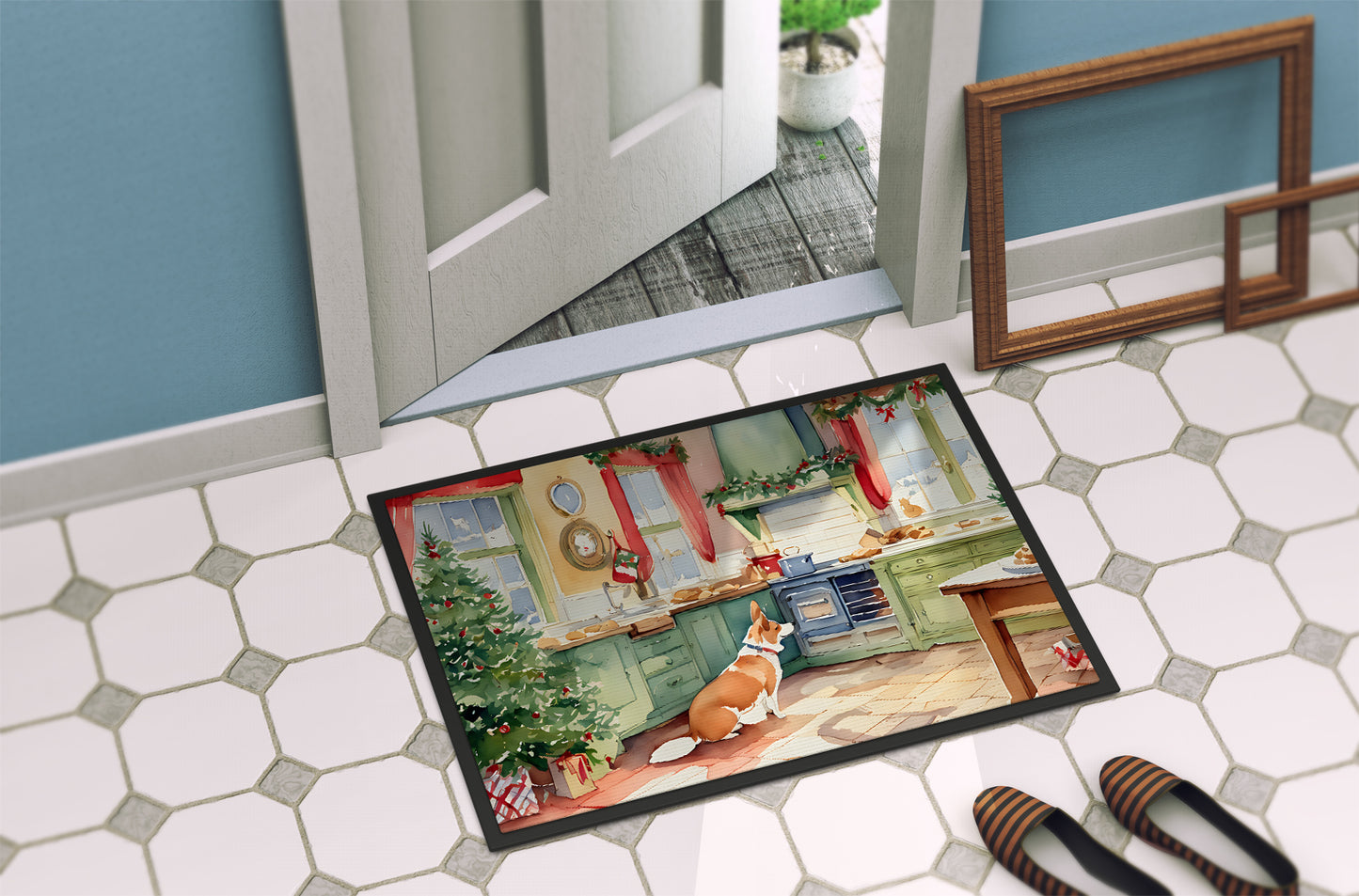 Corgi Christmas Cookies Doormat