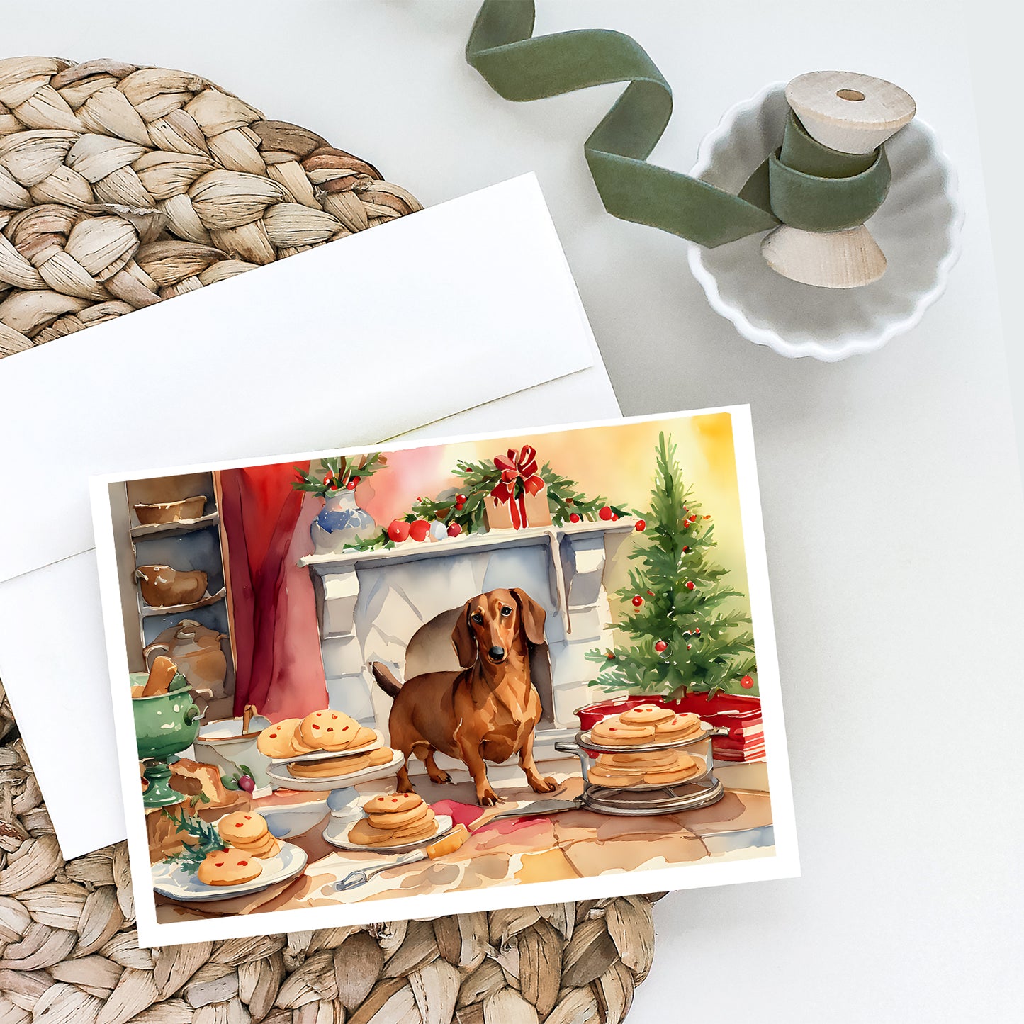 Dachshund Christmas Cookies Greeting Cards Pack of 8