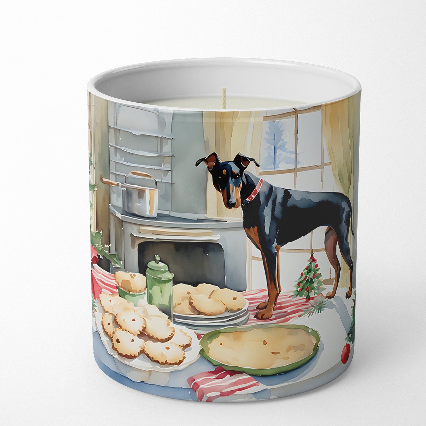 Doberman Pinscher Christmas Cookies Decorative Soy Candle