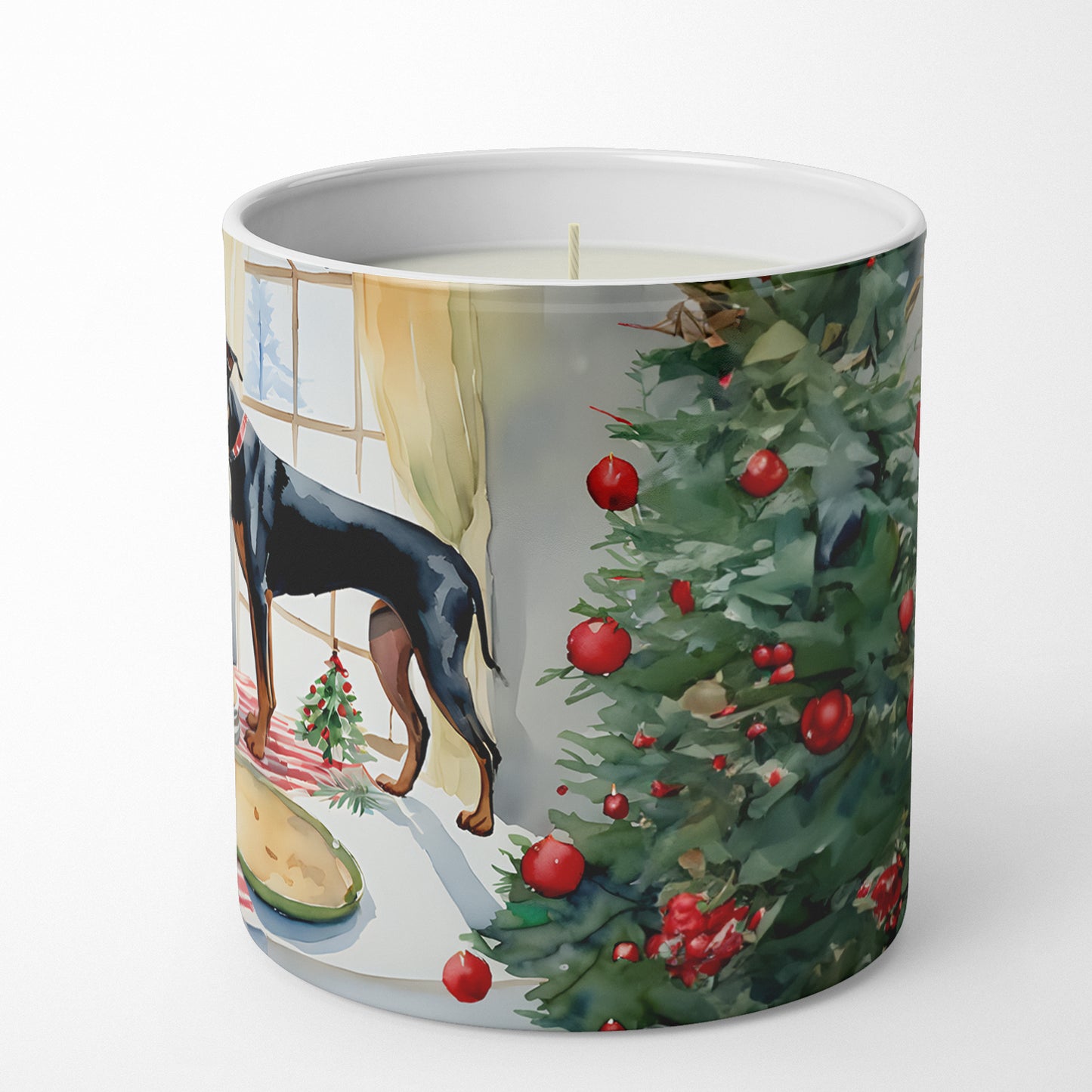 Doberman Pinscher Christmas Cookies Decorative Soy Candle