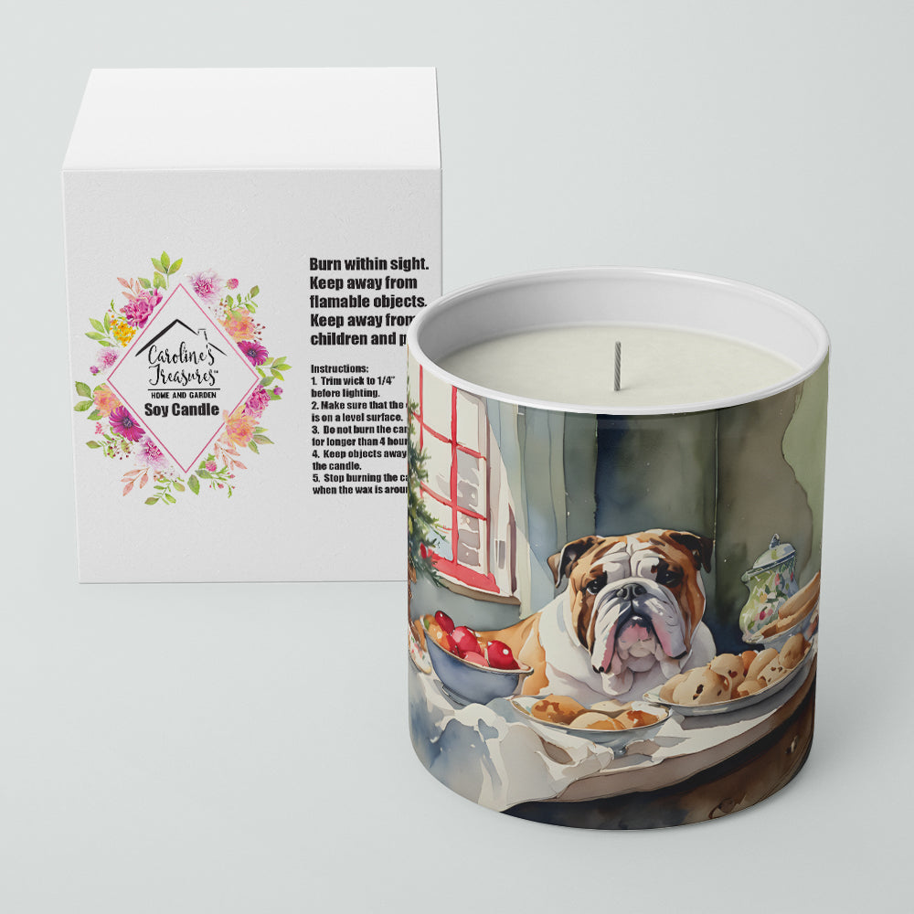 English Bulldog Christmas Cookies Decorative Soy Candle