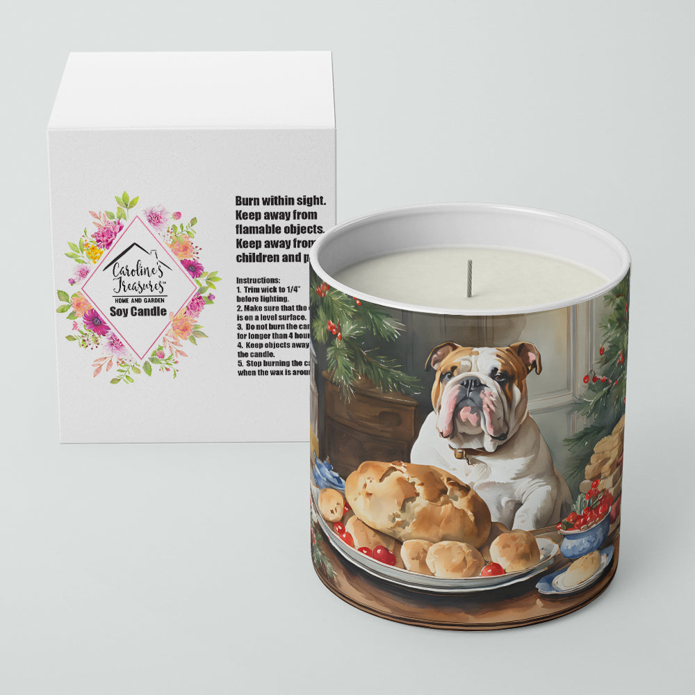 English Bulldog Christmas Cookies Decorative Soy Candle