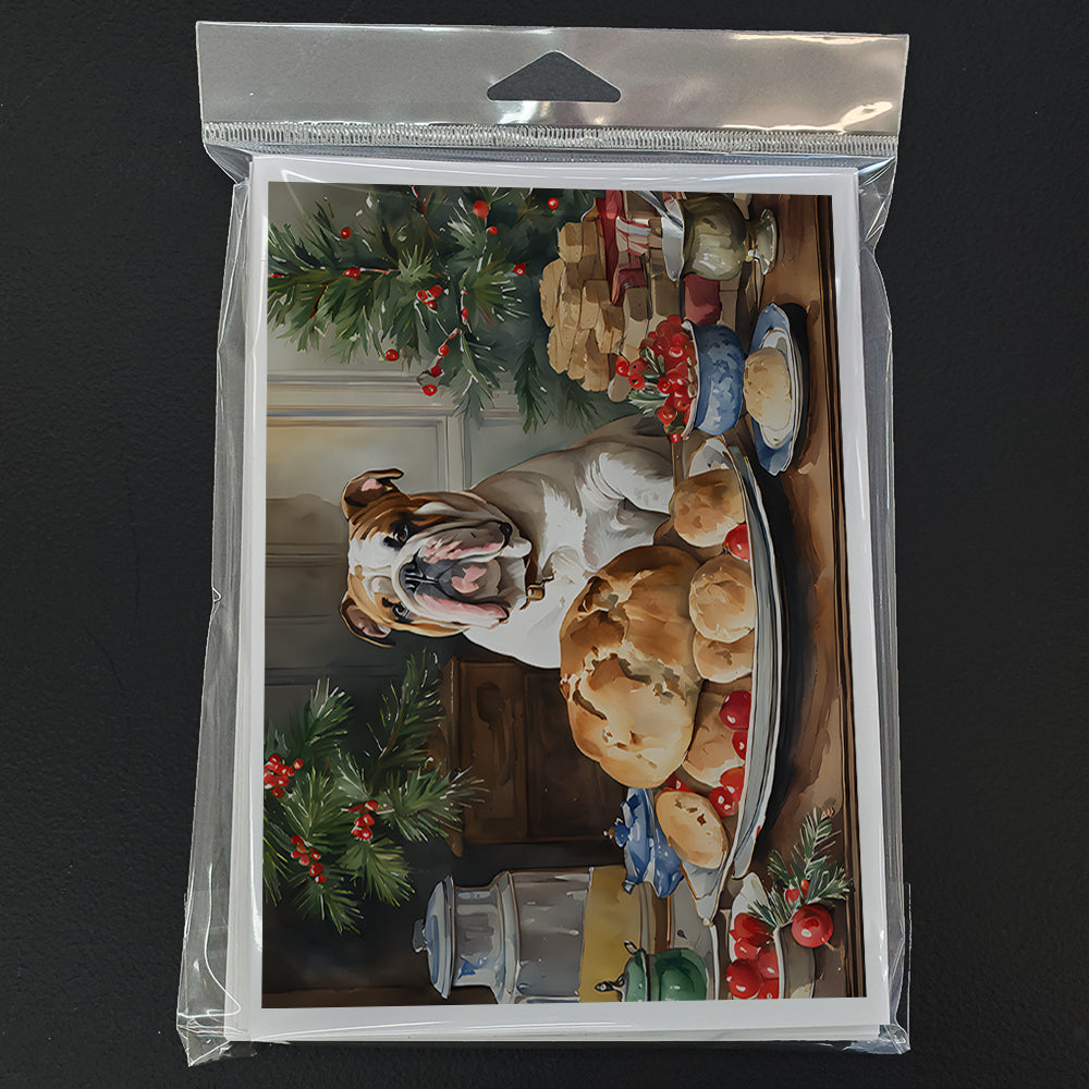 English Bulldog Christmas Cookies Greeting Cards Pack of 8