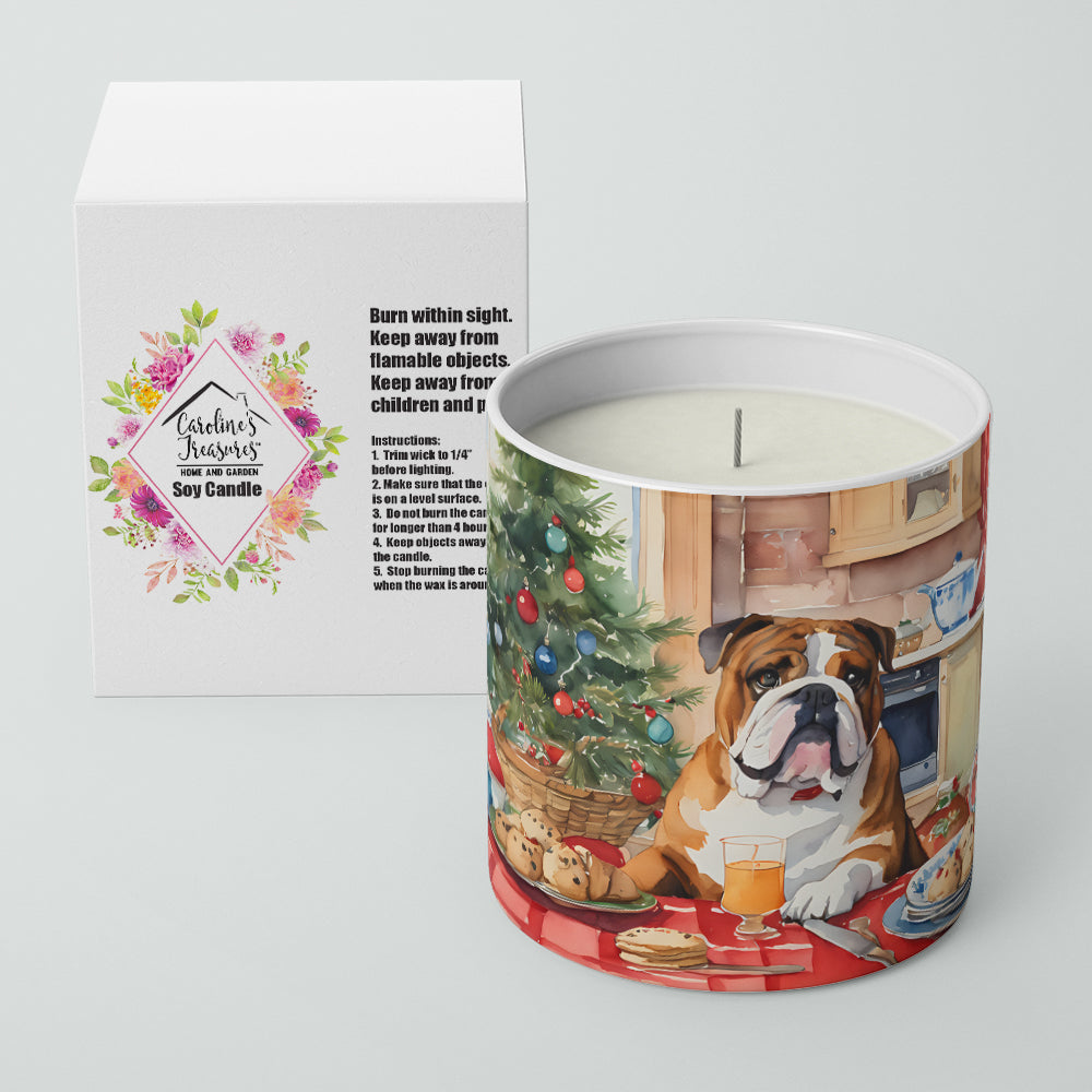English Bulldog Christmas Cookies Decorative Soy Candle