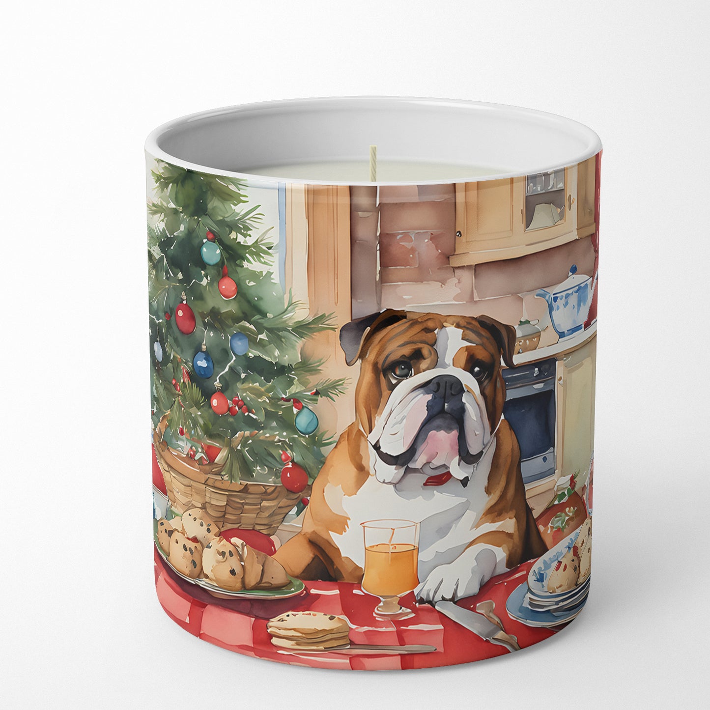 English Bulldog Christmas Cookies Decorative Soy Candle