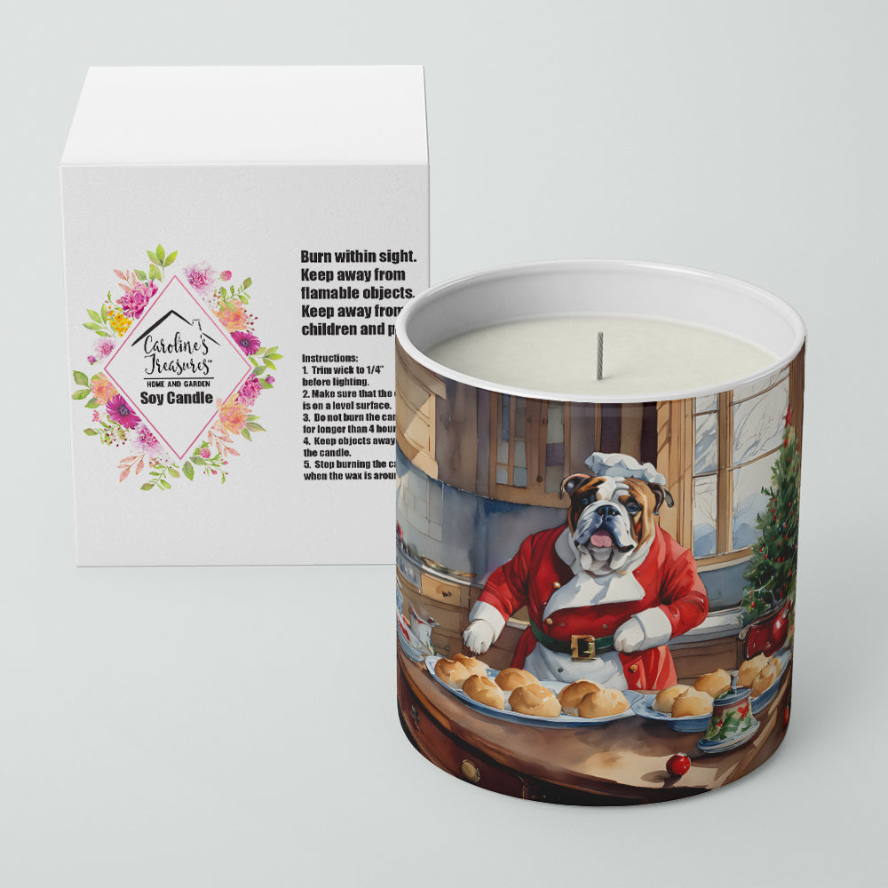 English Bulldog Christmas Cookies Decorative Soy Candle