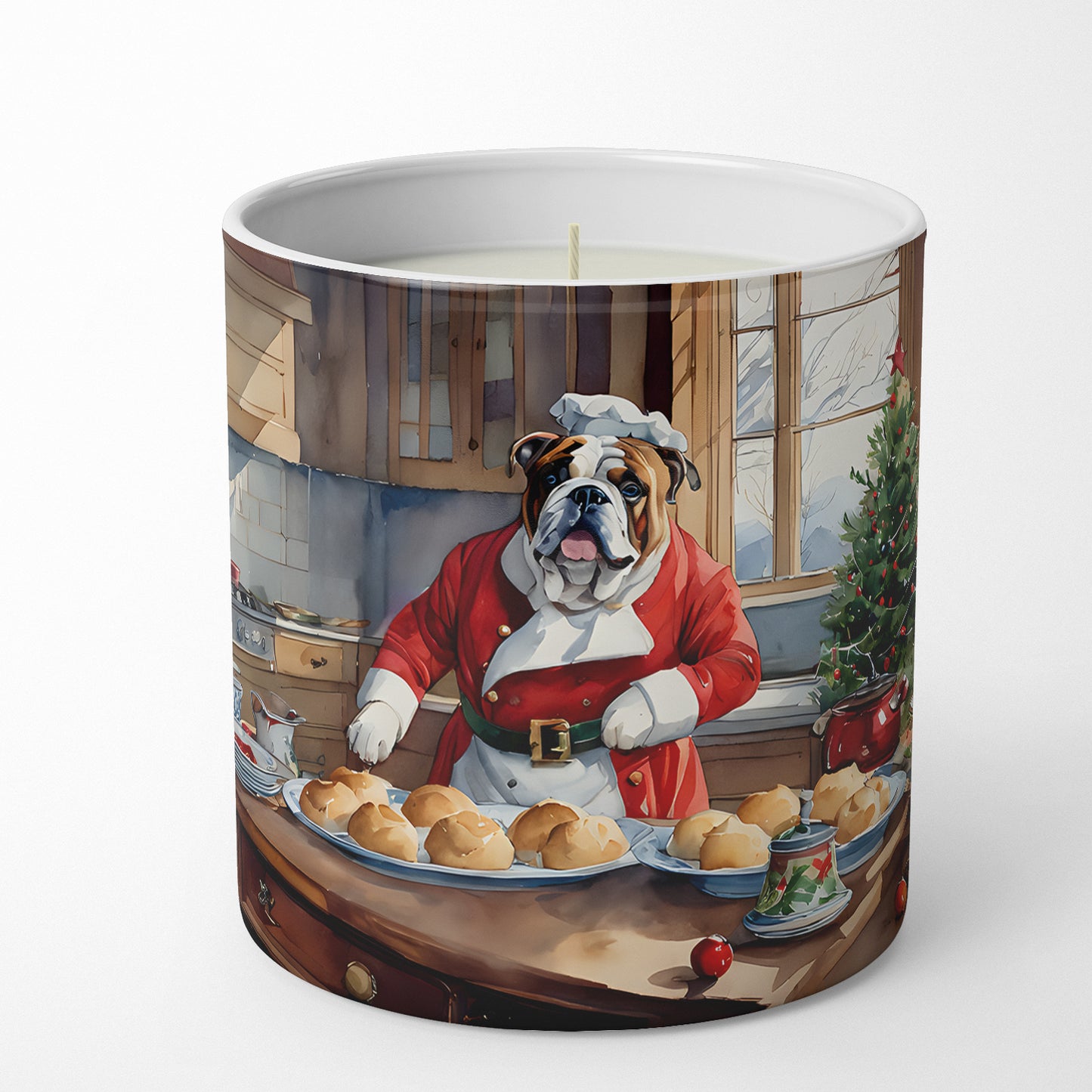 English Bulldog Christmas Cookies Decorative Soy Candle