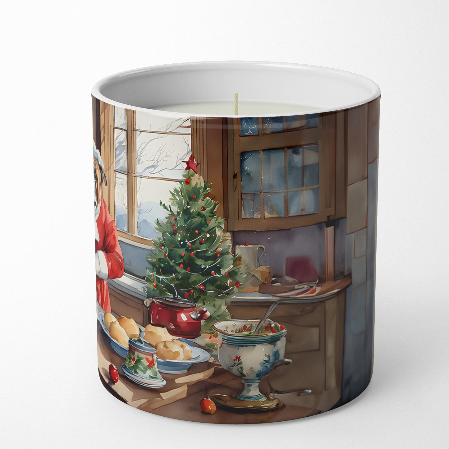 English Bulldog Christmas Cookies Decorative Soy Candle