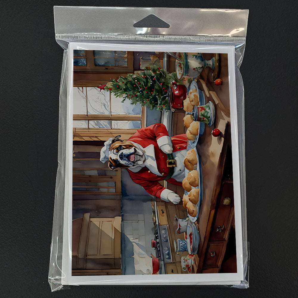 English Bulldog Christmas Cookies Greeting Cards Pack of 8