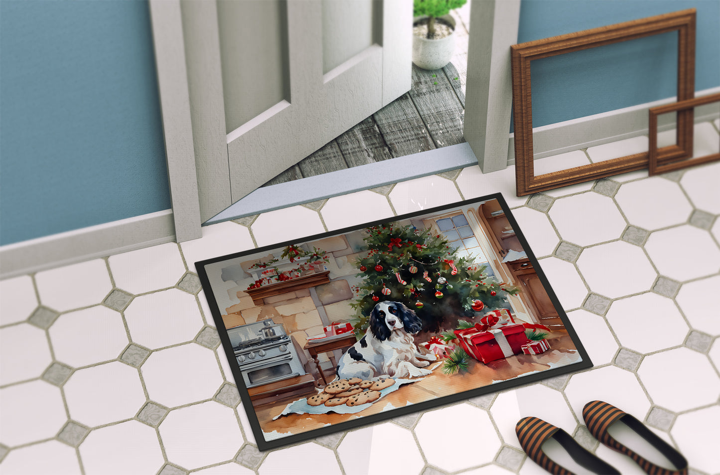 English Springer Spaniel Christmas Cookies Doormat