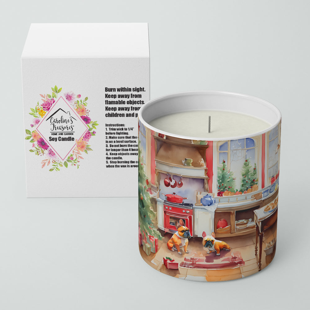 French Bulldog Christmas Cookies Decorative Soy Candle