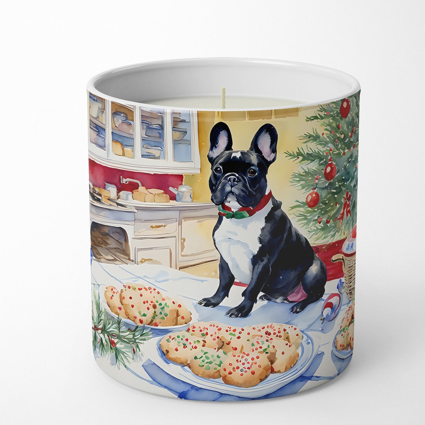 French Bulldog Christmas Cookies Decorative Soy Candle