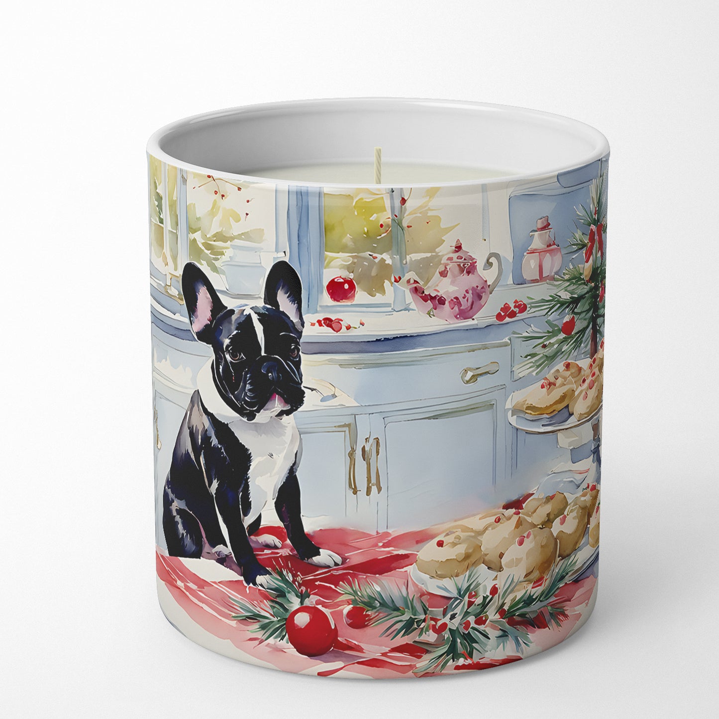 French Bulldog Christmas Cookies Decorative Soy Candle