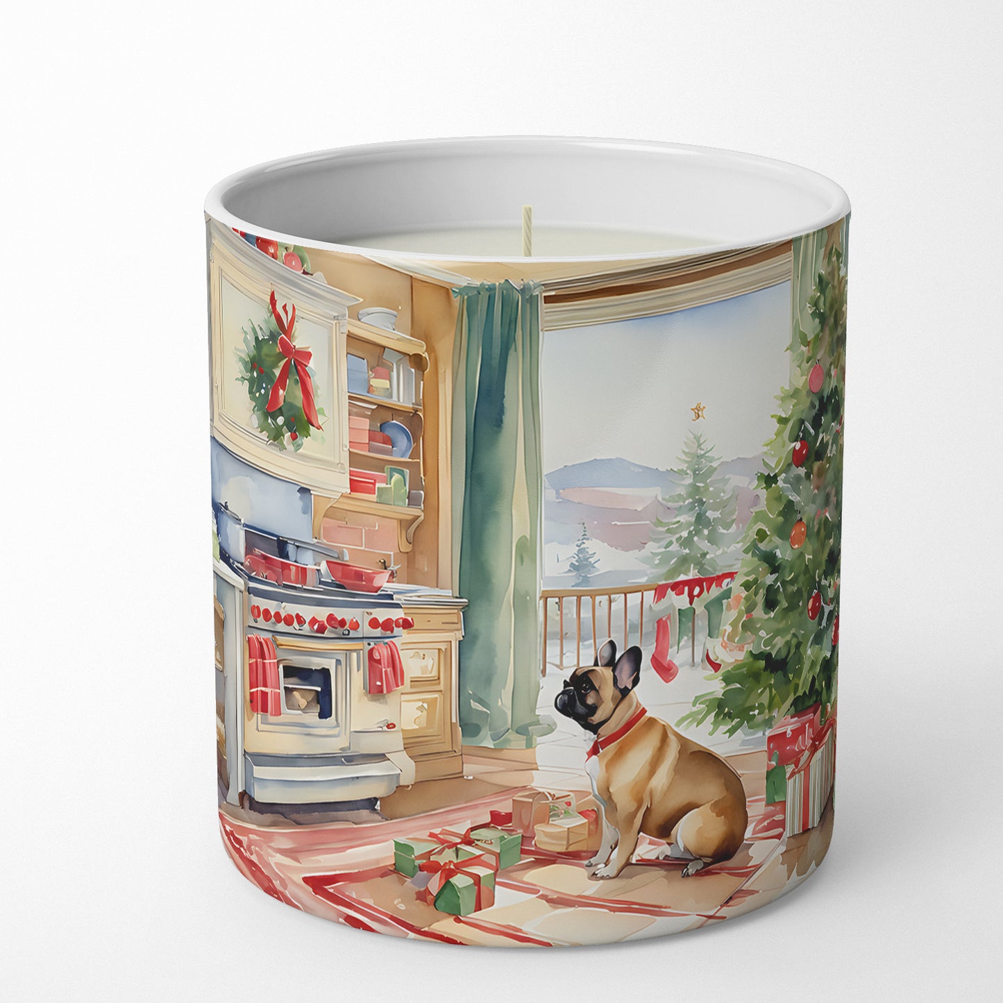 French Bulldog Christmas Cookies Decorative Soy Candle
