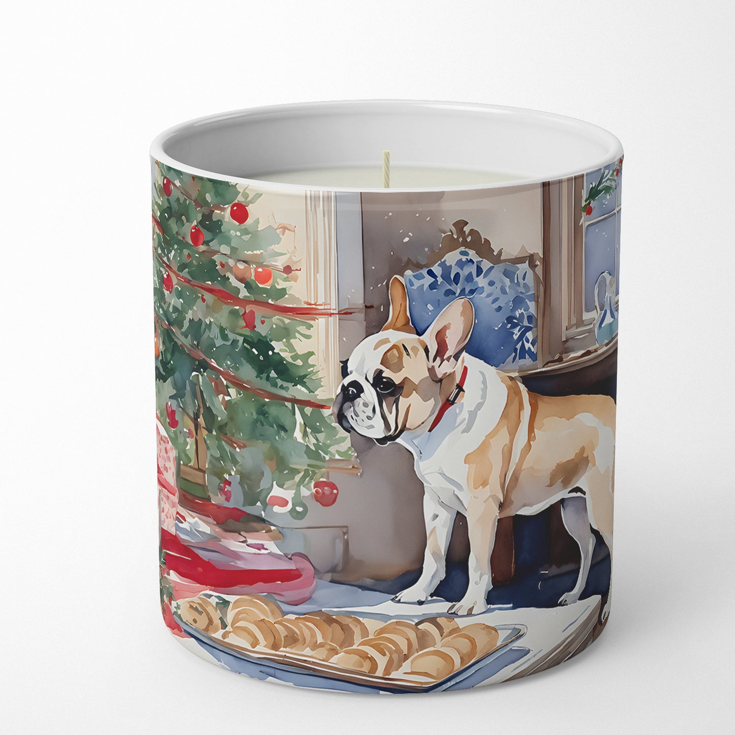 French Bulldog Christmas Cookies Decorative Soy Candle