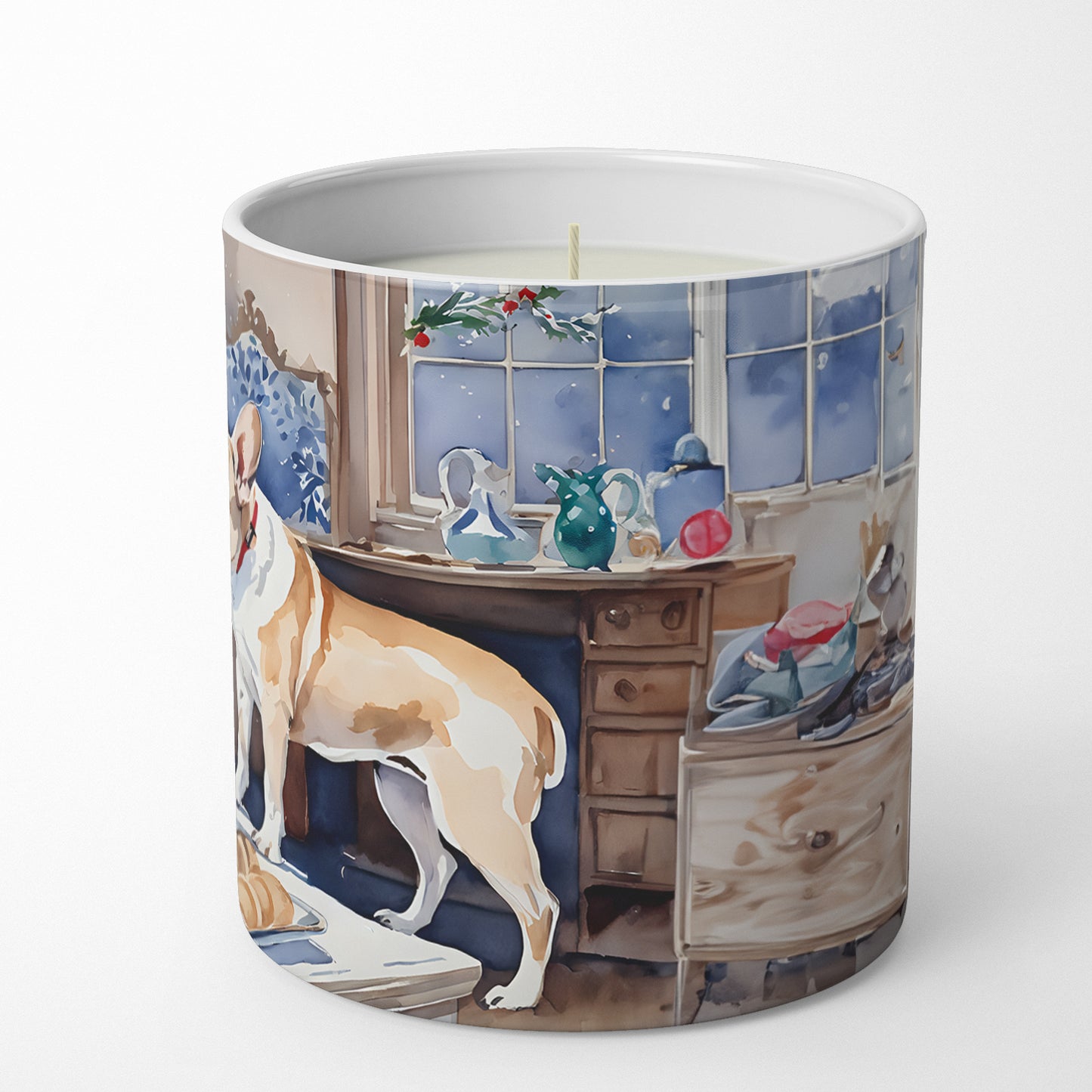 French Bulldog Christmas Cookies Decorative Soy Candle