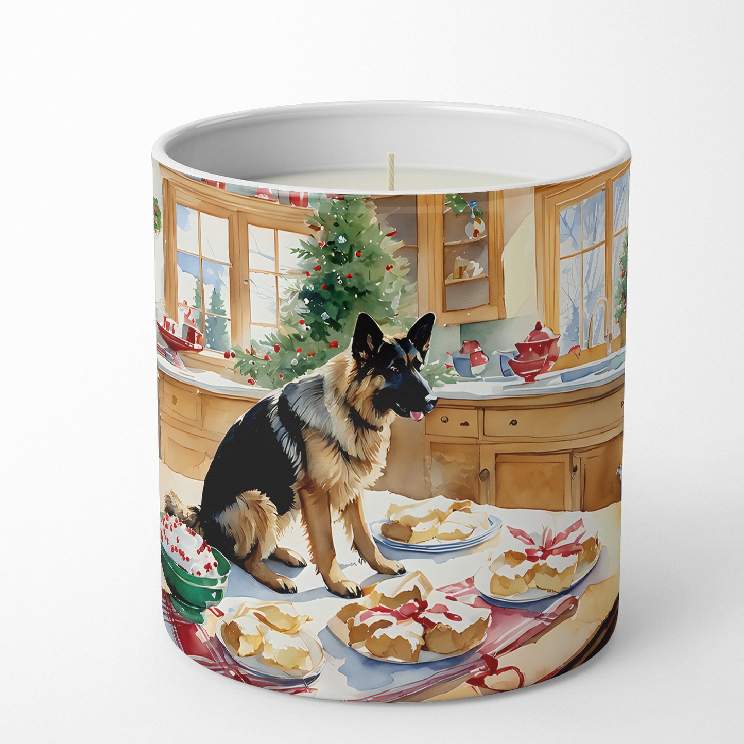 German Shepherd Christmas Cookies Decorative Soy Candle