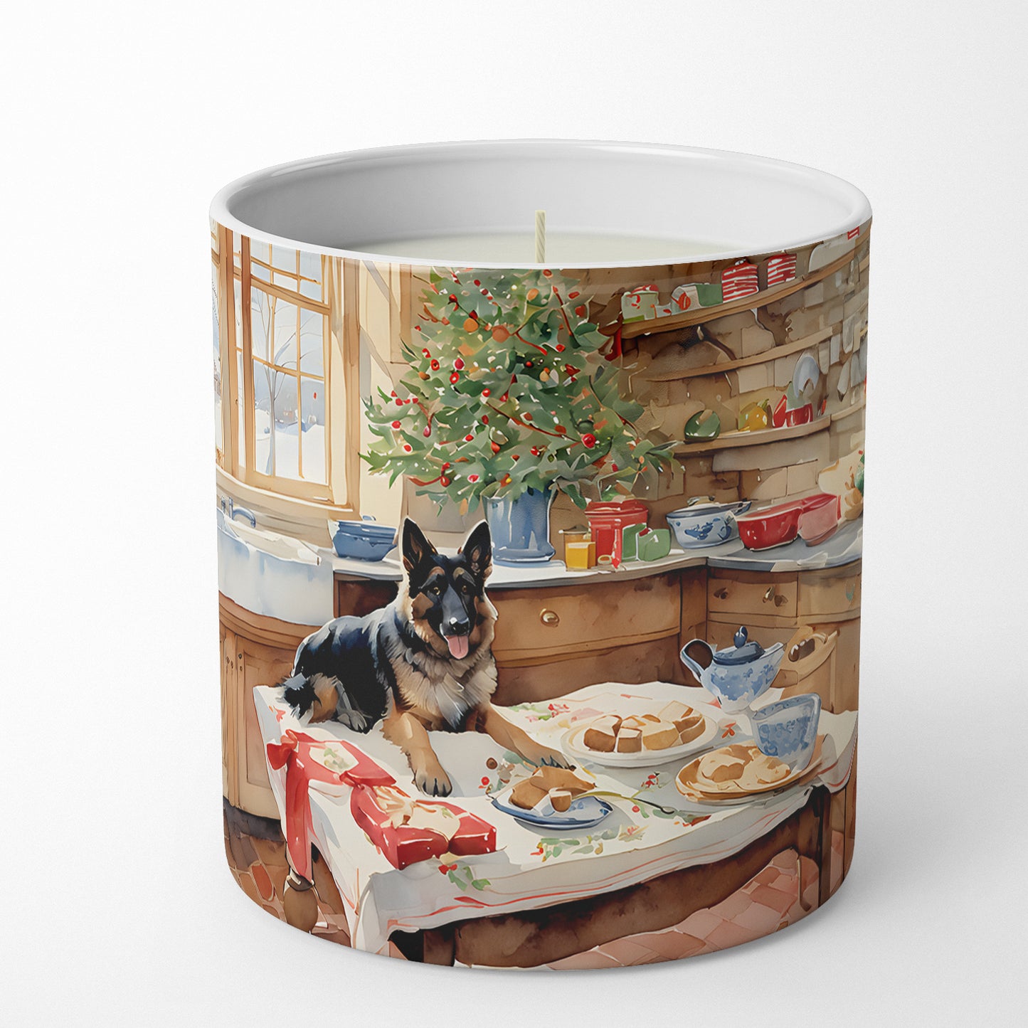 German Shepherd Christmas Cookies Decorative Soy Candle