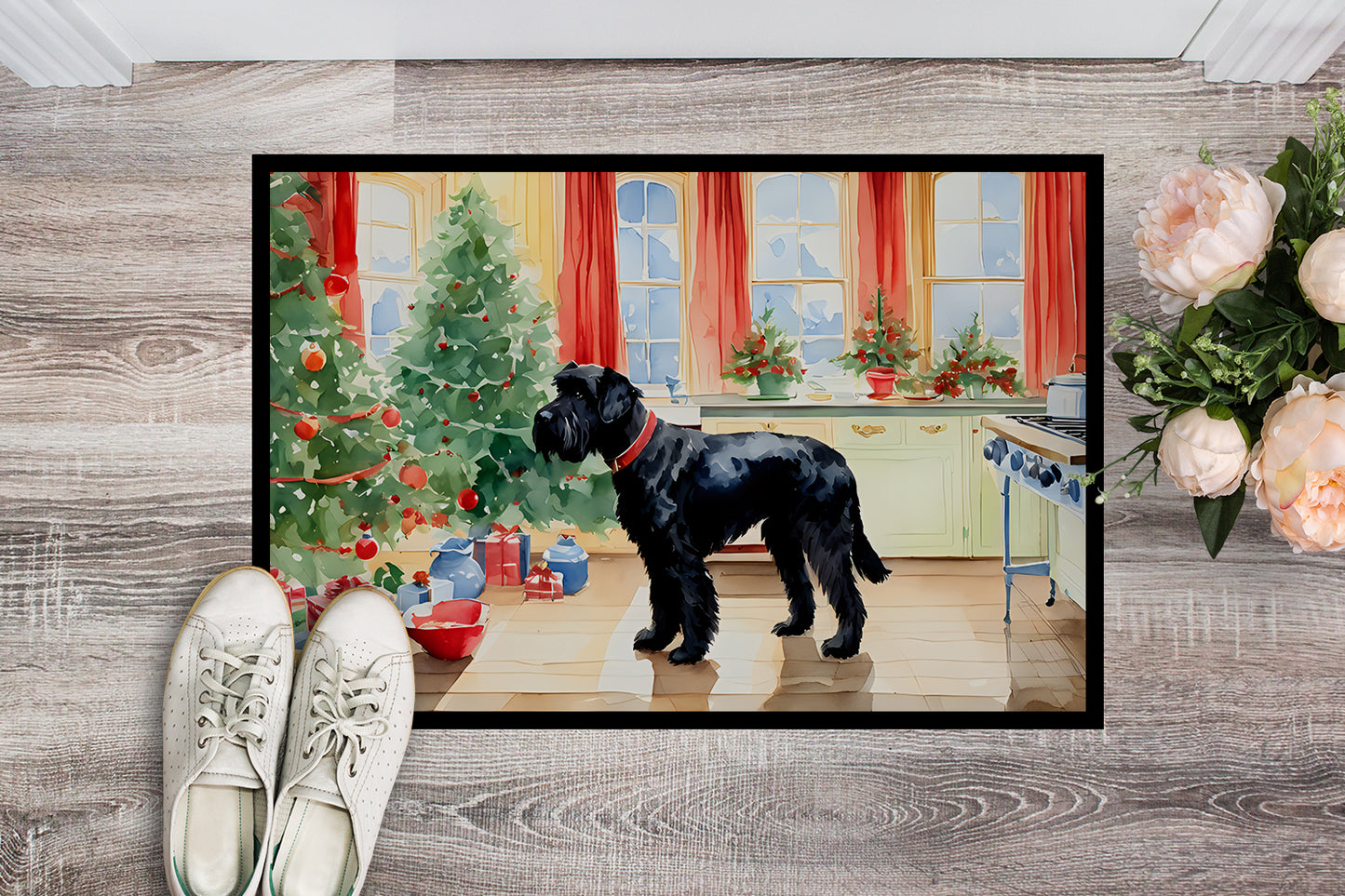 Giant Schnauzer Christmas Cookies Doormat